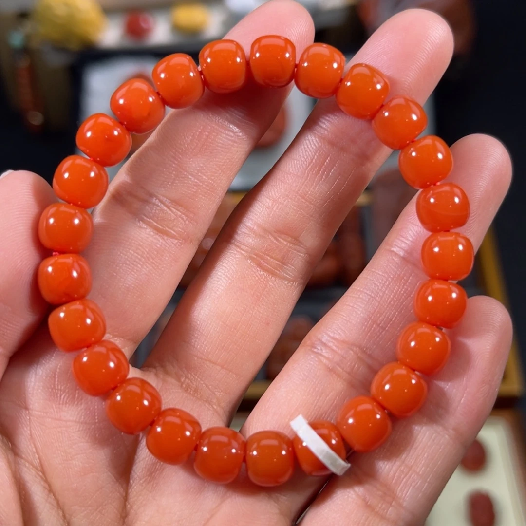 南红玛瑙未镶嵌老型手串8左右