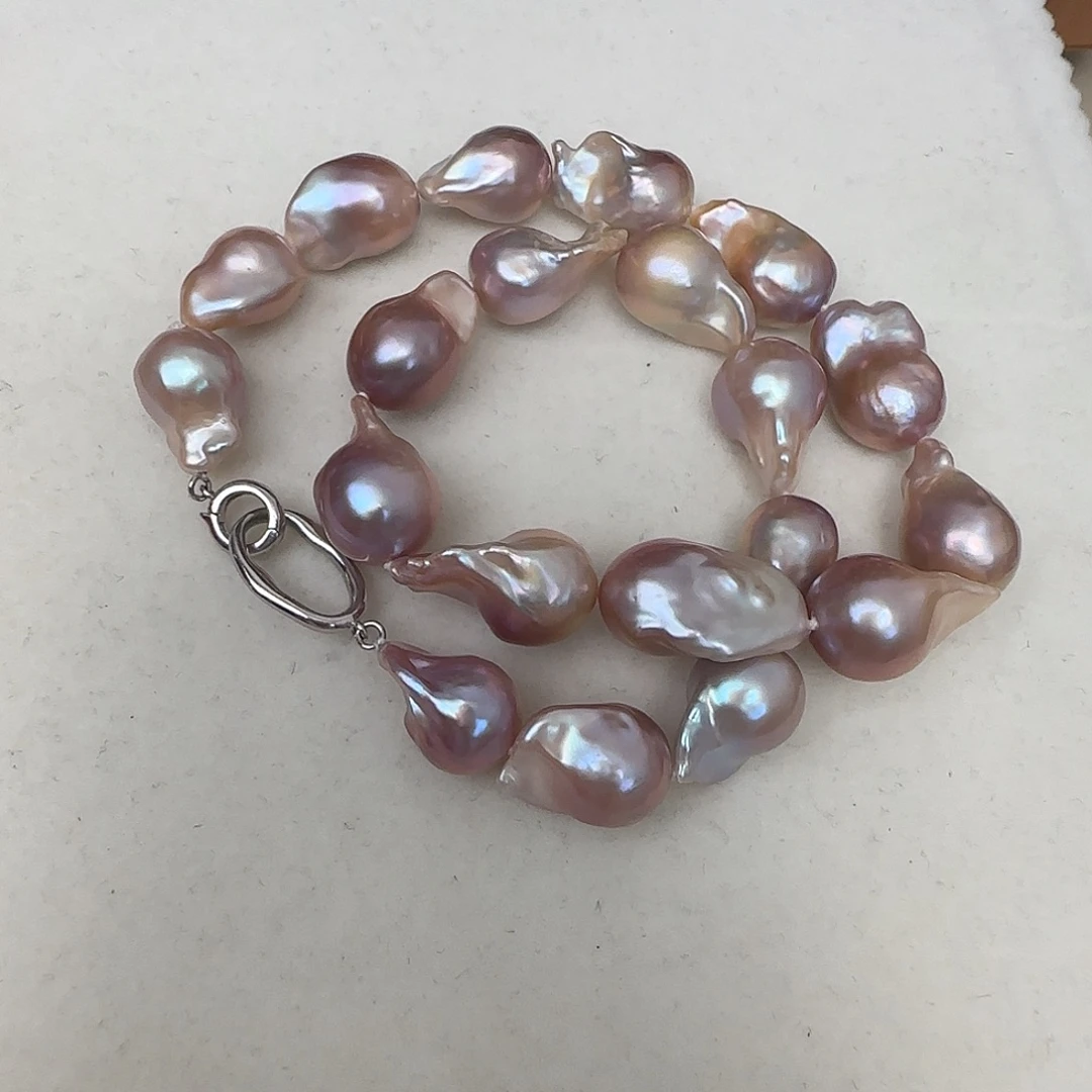 淡水珍珠银S925镶嵌项链