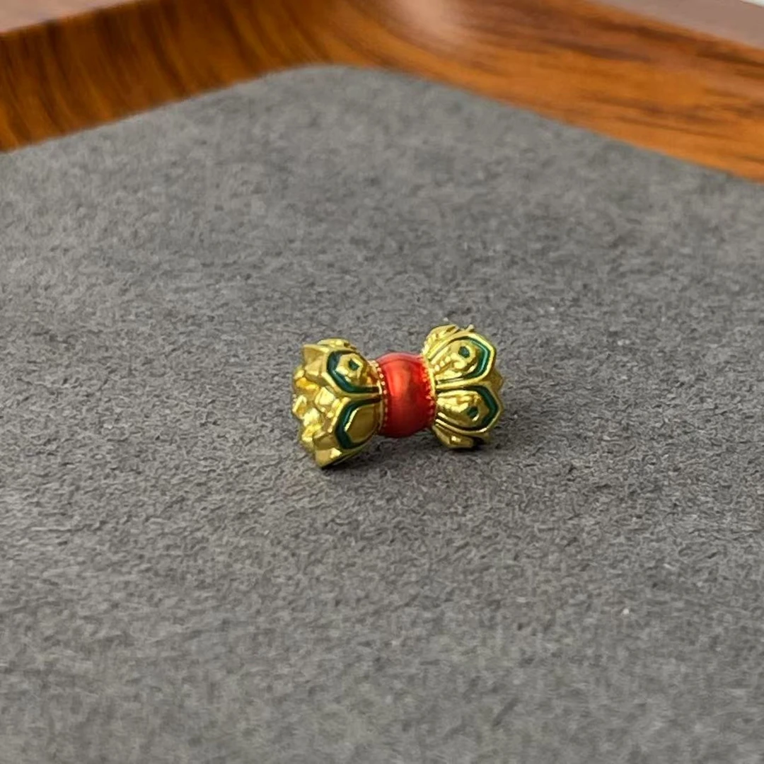 水贝黄金足金999双莲隔珠DP1512