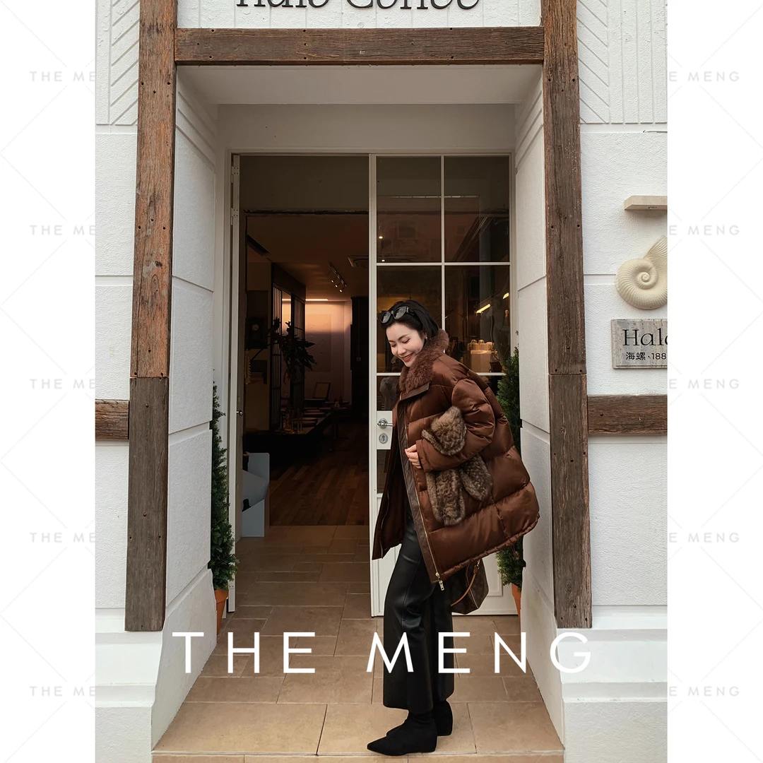 THE MENG【玫瑰】90白鹅绒桑蚕丝轻暖羽绒服#M253N1502+M253N1504