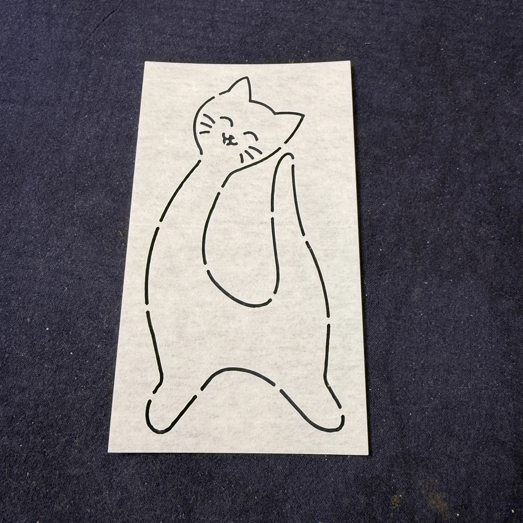 猫咪模板 刺字绣模板 茶席模板 诺诺植物染