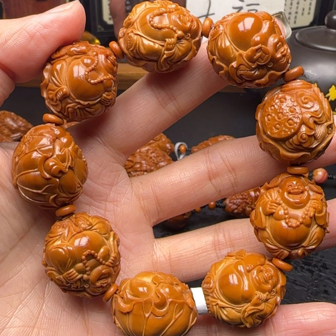 【闪购商品】手串/手链橄榄核荷叶弥勒
