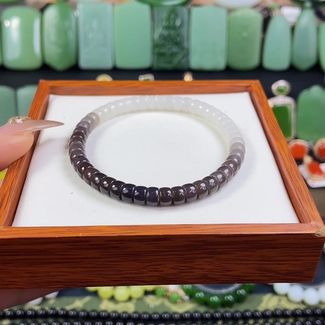 未镶嵌手串和田玉·紫白手串