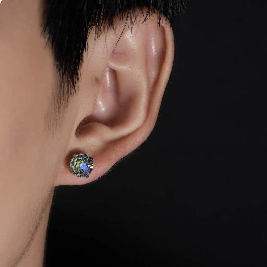 钛钢锆石耳饰 原创高级感钛钢锆石耳骨耳蜗男女同款小众设计耳钉