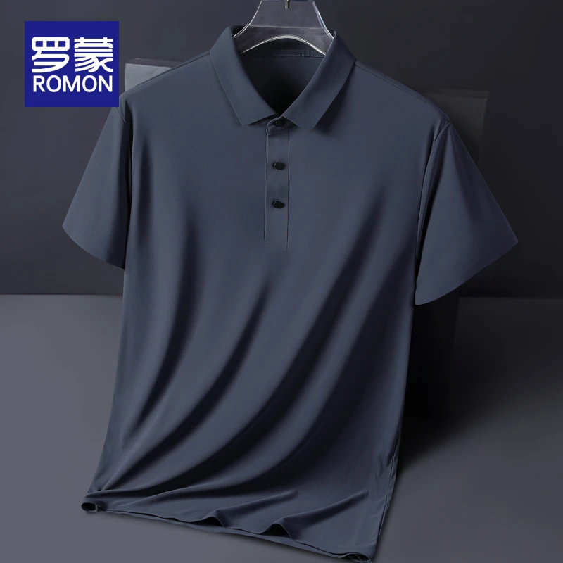 罗蒙男士短袖Polo衫男款夏季薄款中年休闲商务男装冰丝无痕t恤男