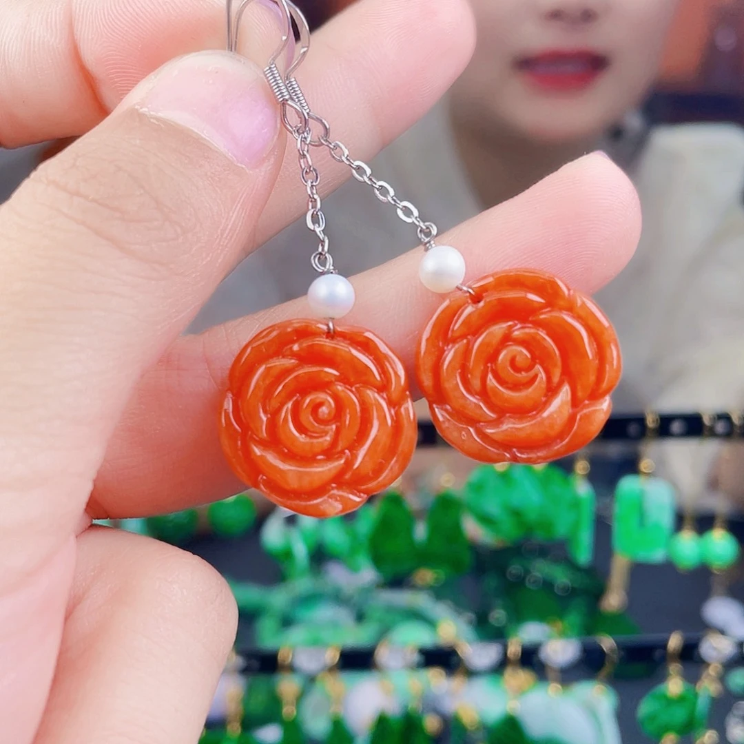 翡翠未镶嵌耳饰饰品