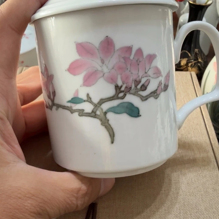 醴陵群力手绘茶杯微瑕小黑点