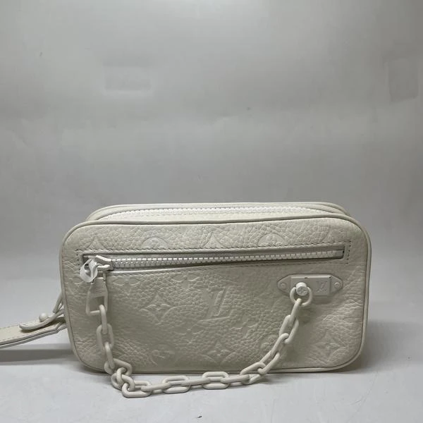 95新 LouisVuitton/路易威登 范大范 全皮白色手拿包/7425 8795