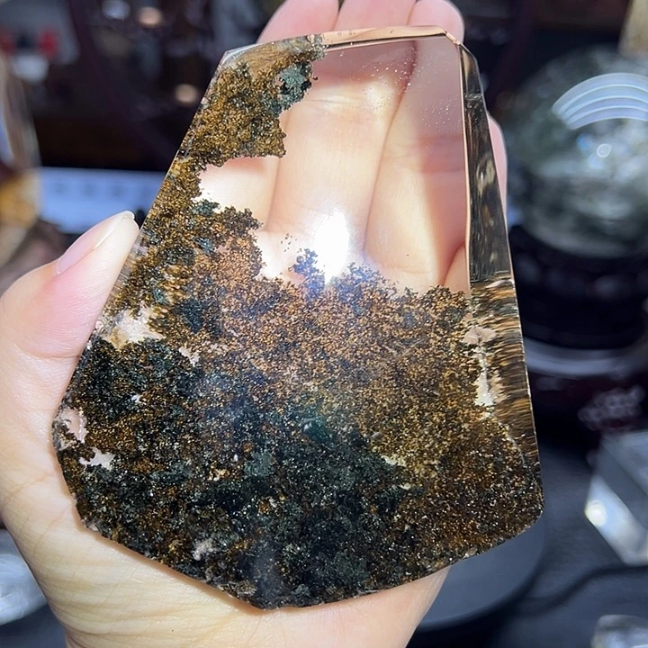 未镶嵌大型摆件（非配饰）水晶金绿幽灵