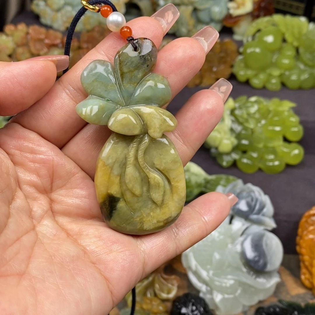 蛇纹石玉未镶嵌吊坠(赠链)