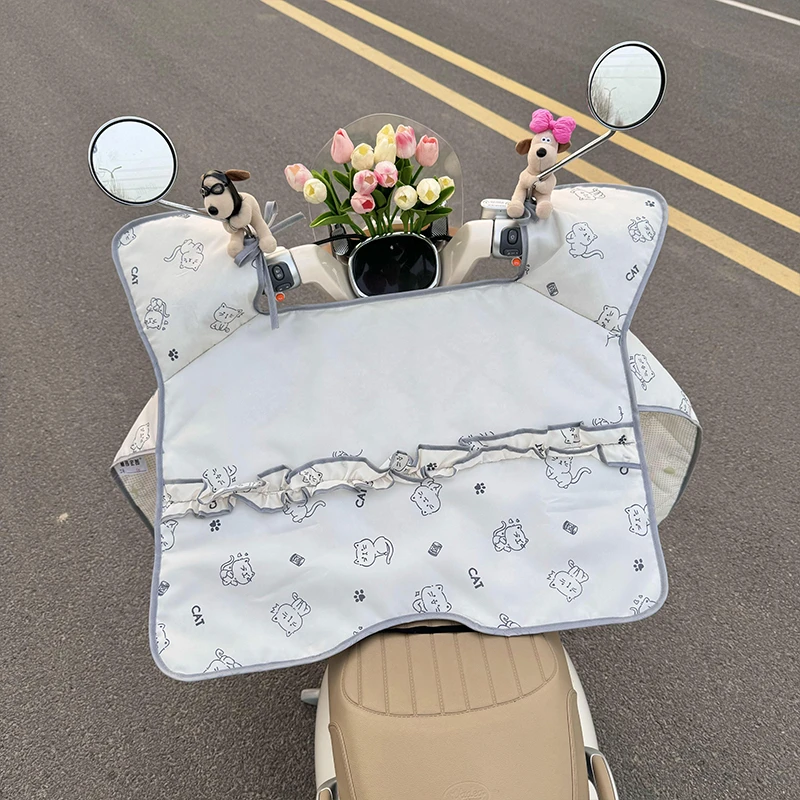 电动车挡风被夏季造型款遮阳罩电瓶摩托车通用防尘防晒隔热防风罩