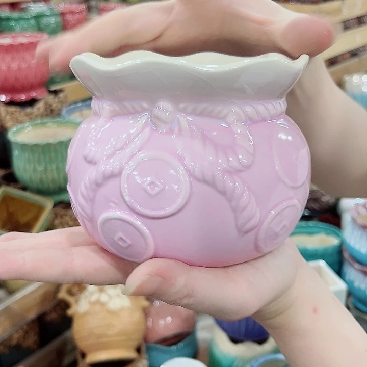 有孔.凑单10元陶瓷花盆发货！