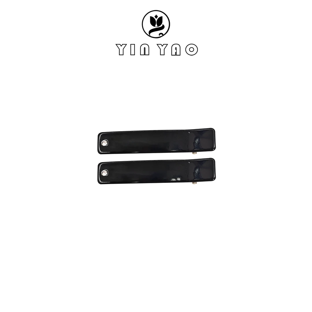 【YINYAO】原单设计M经典简约黑色时尚气质鸭嘴夹边夹刘海夹046