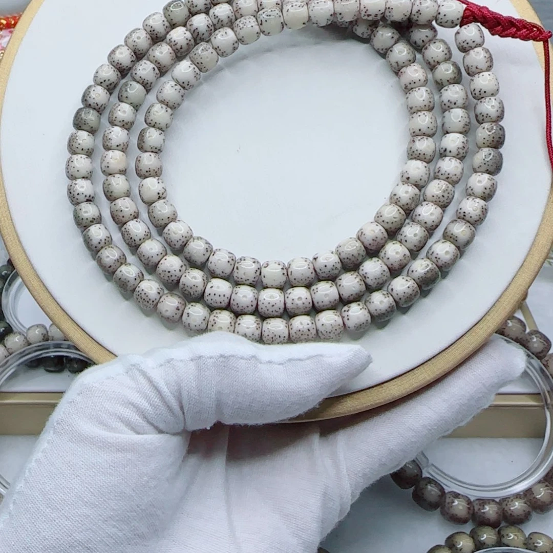 星月菩提手串糯冰月留白8×7-108a3