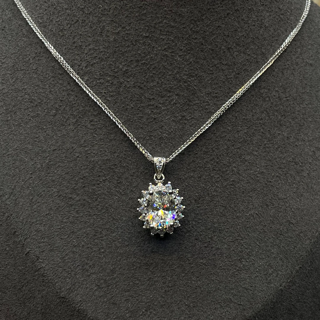 高奢钻饰  戴妃椭圆项链2.0CT