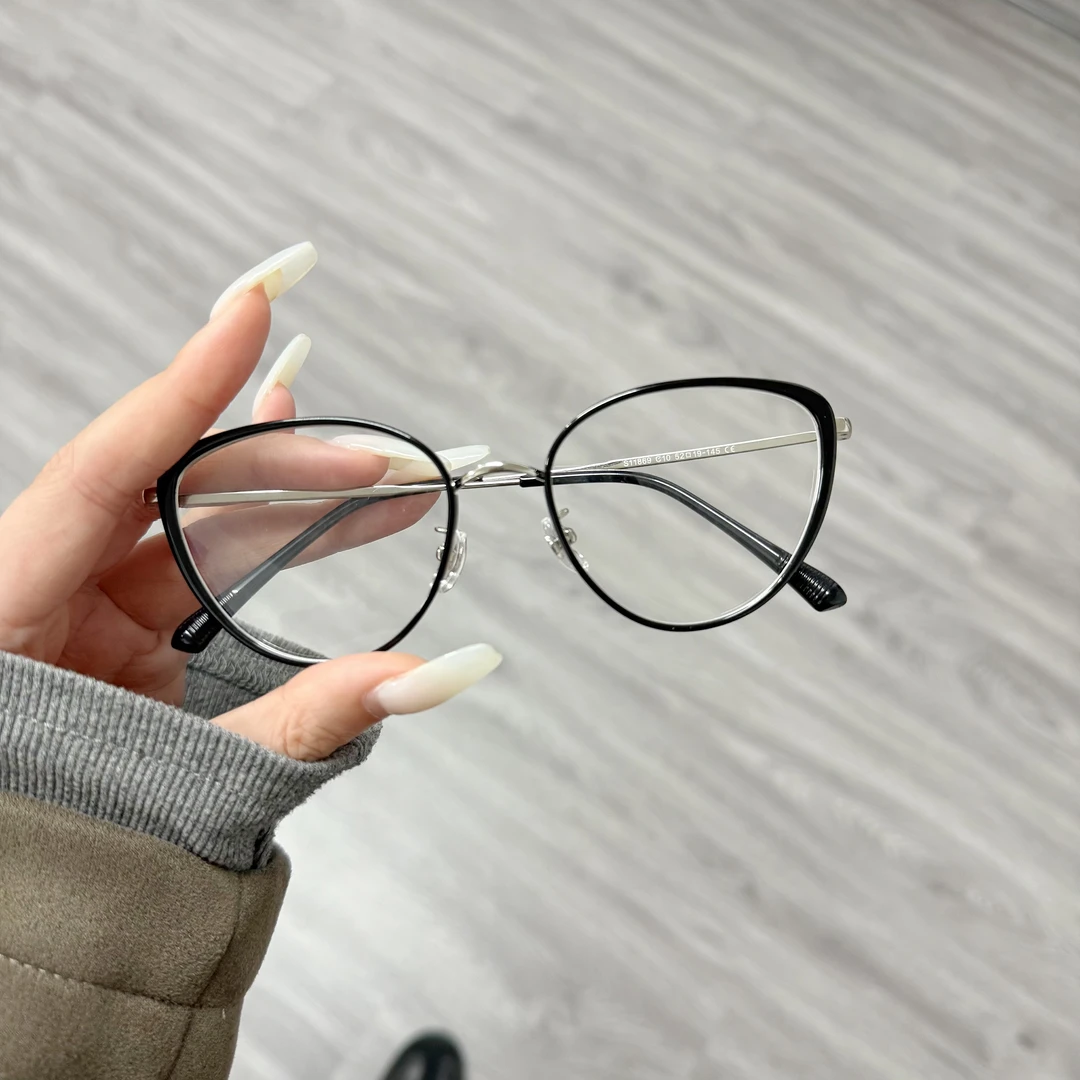 36号复古猫眼辣妹复古百搭高度数纯欲眼镜蓝光韩版时尚网红