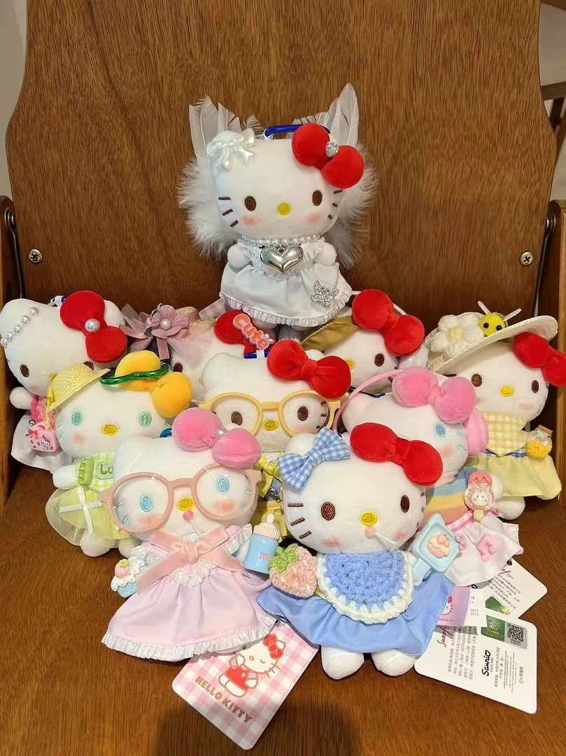 正版三丽鸥HelloKitty 包包挂件钥匙扣合集可爱毛绒公仔玩偶