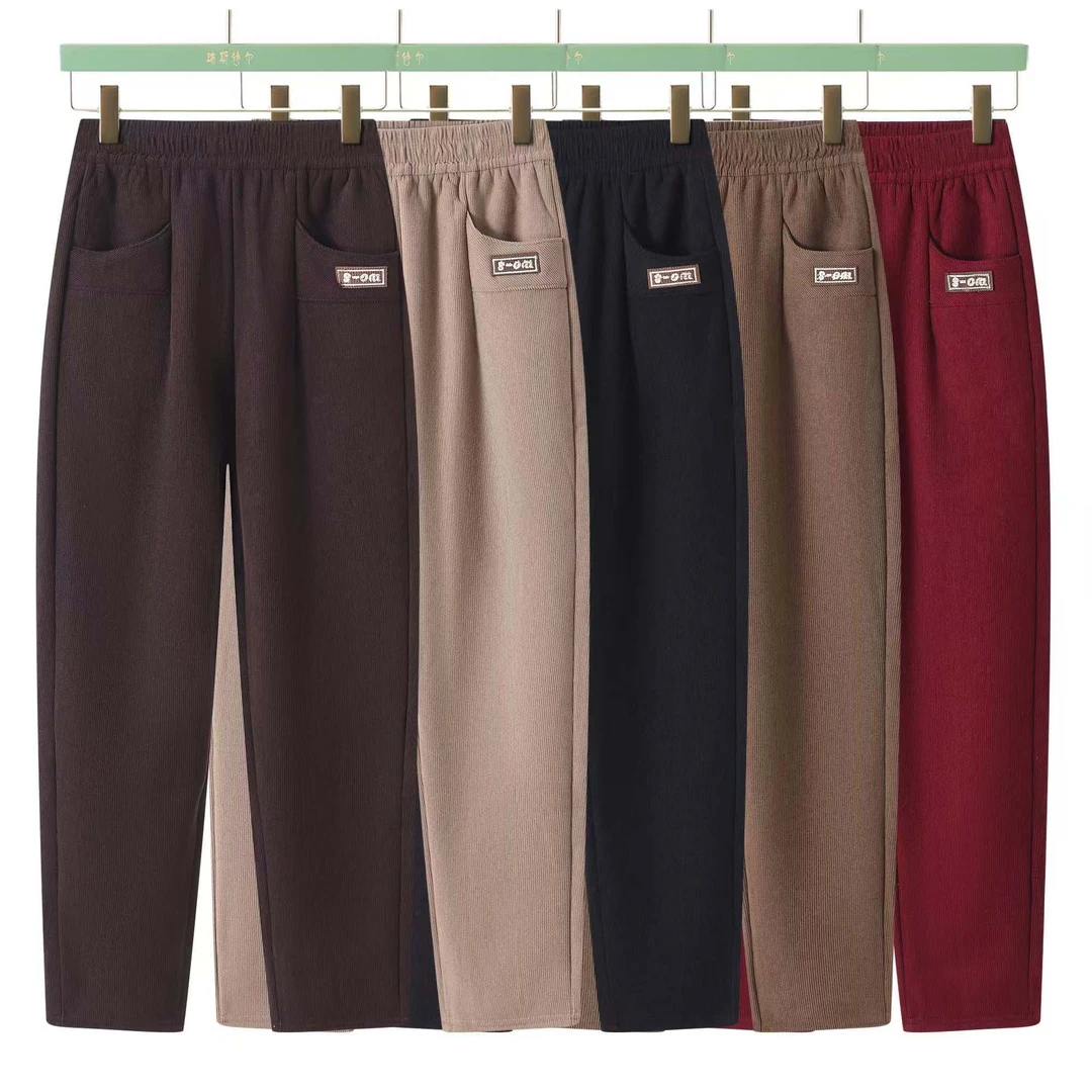 9131欧棉绒加绒休闲女裤