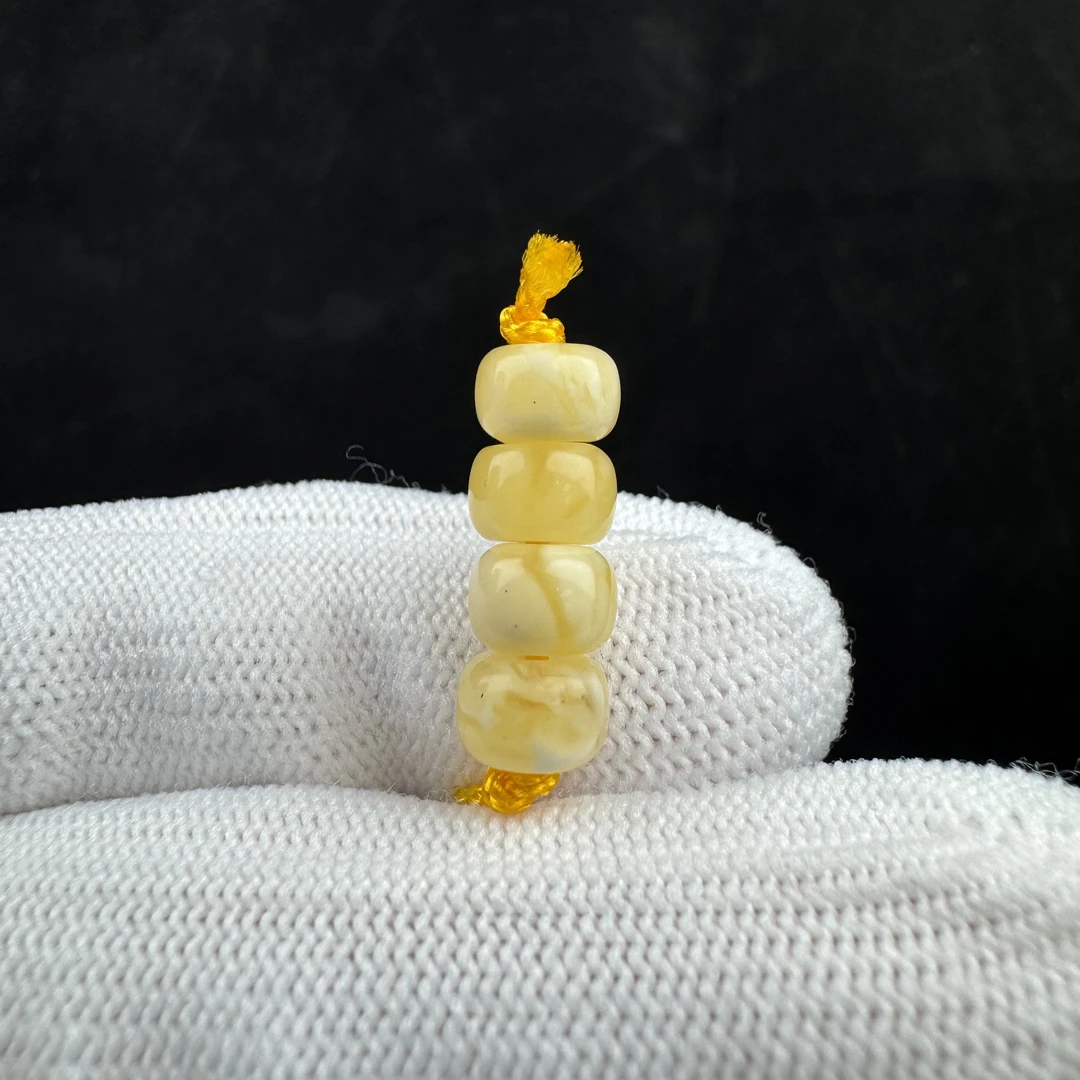 D1371天然蜜蜡 隔珠 6.9mm支持复检