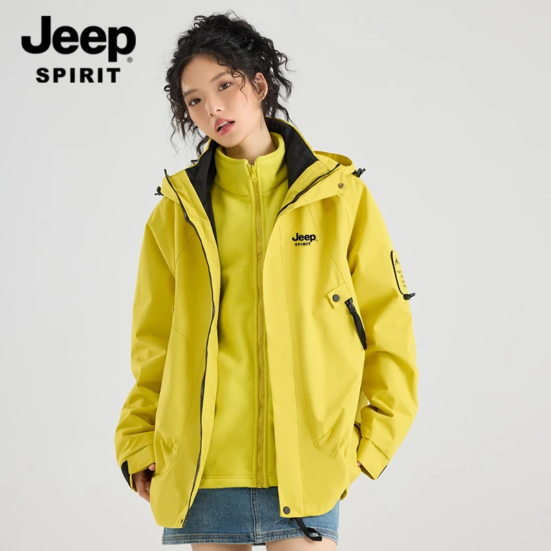 吉普JEEPSPIRIT美式冲锋衣爆款2025新款情侣冲锋衣防水爬山装备
