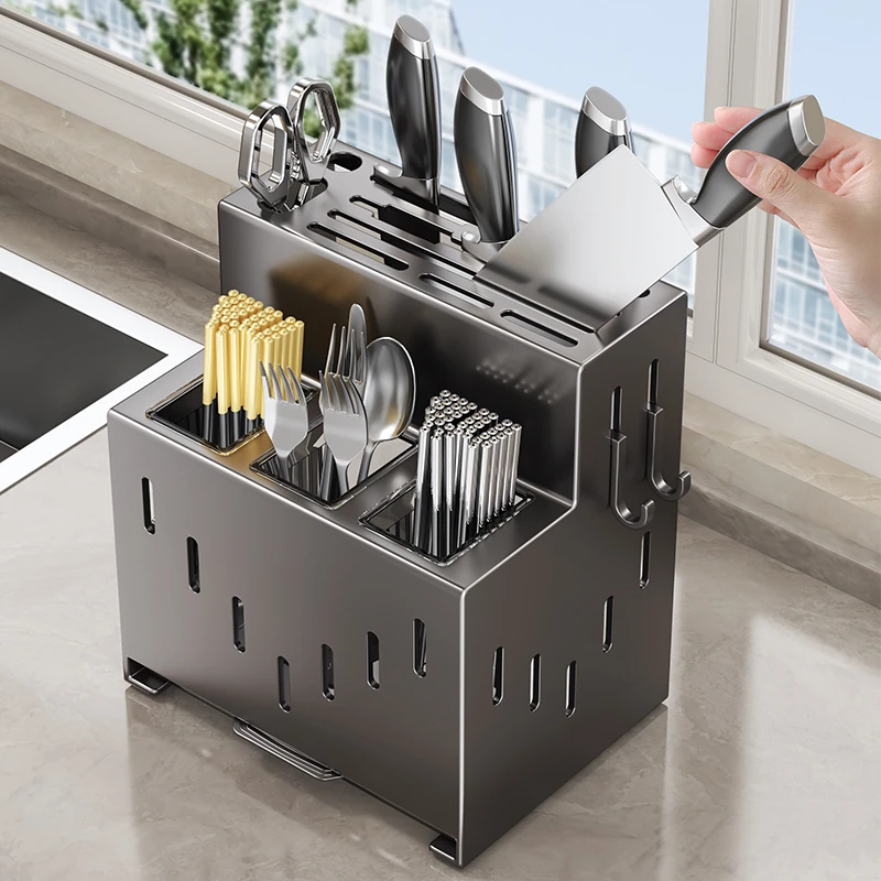 厨房2025新款刀架多功能置物架台面筷子筒一体收纳架子专用菜刀架