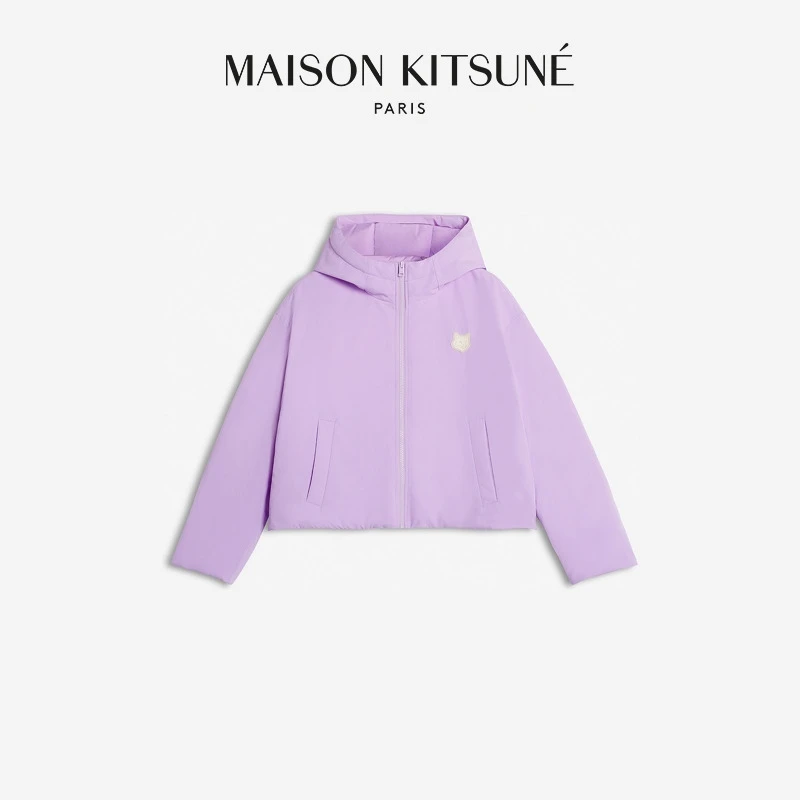 【秋冬新品】Maison Kitsune女款大胆玩色狐狸学院风夹克款羽绒服