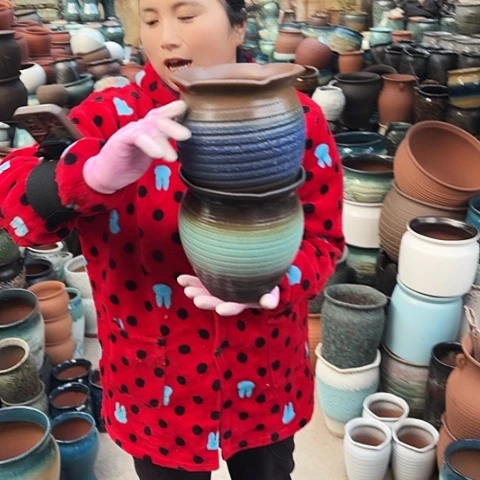 19口20高瑕疵两个盆。