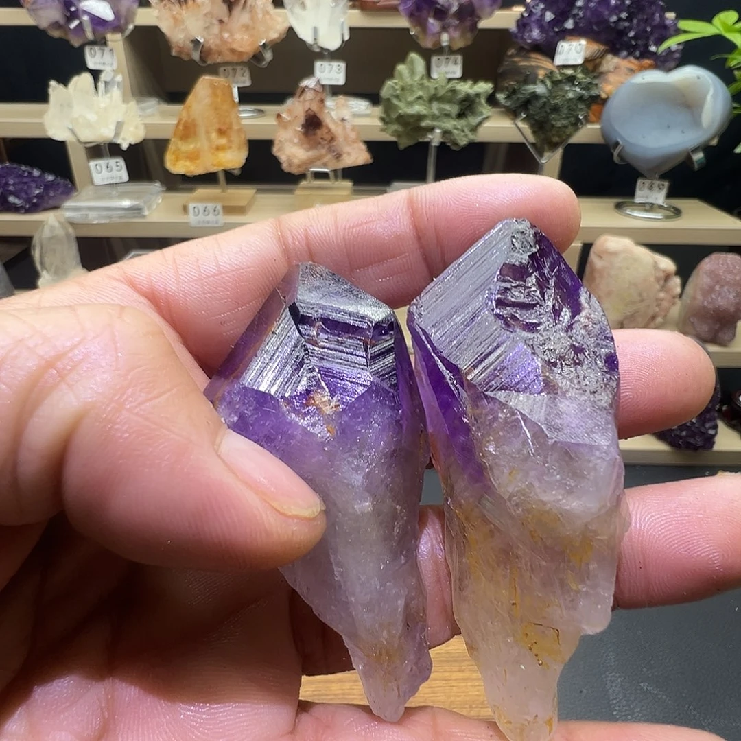 石紫水晶原石摆件，