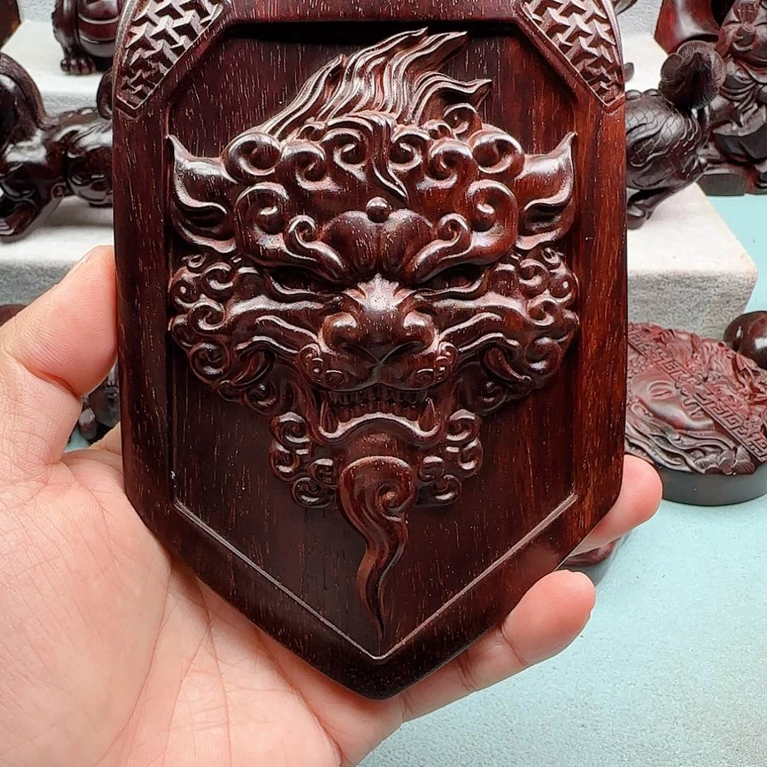 小叶紫檀把件甜**果饕餮