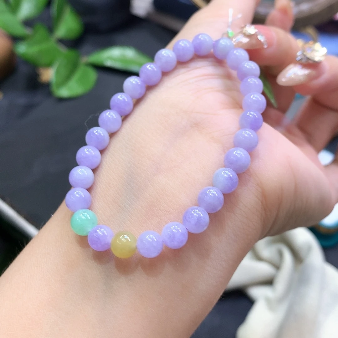 未镶嵌挂件翡翠紫手串