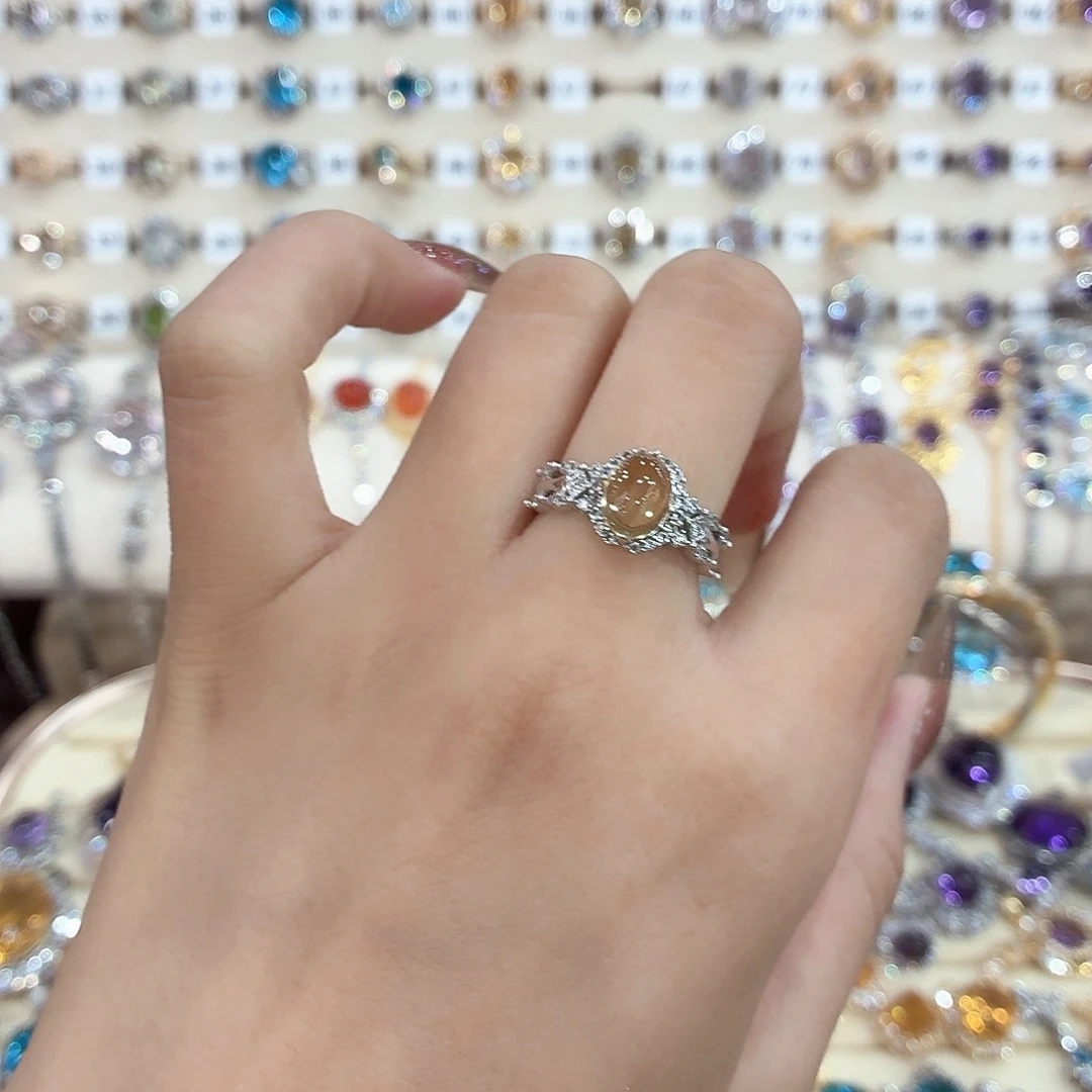 *****戒指银S925镶嵌黄晶