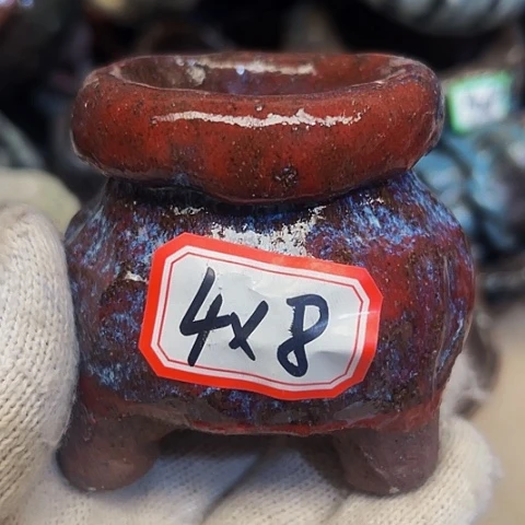 红陶粗陶花盆手工