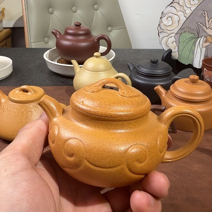 冬***子茶壶紫砂黄金段如意