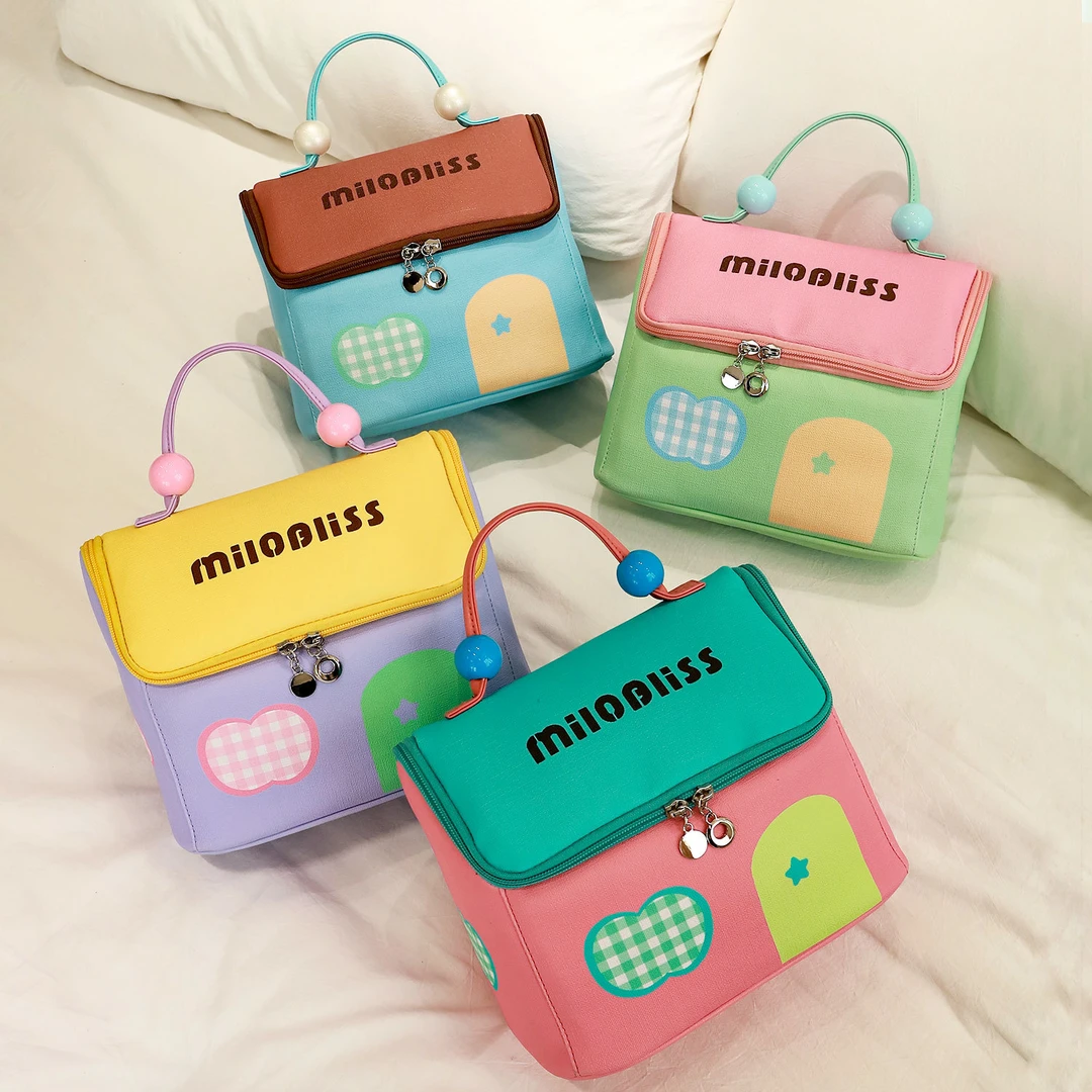 升级PU款小房子储物化妆包防水立体不塌可爱小屋大容量收纳包卡通