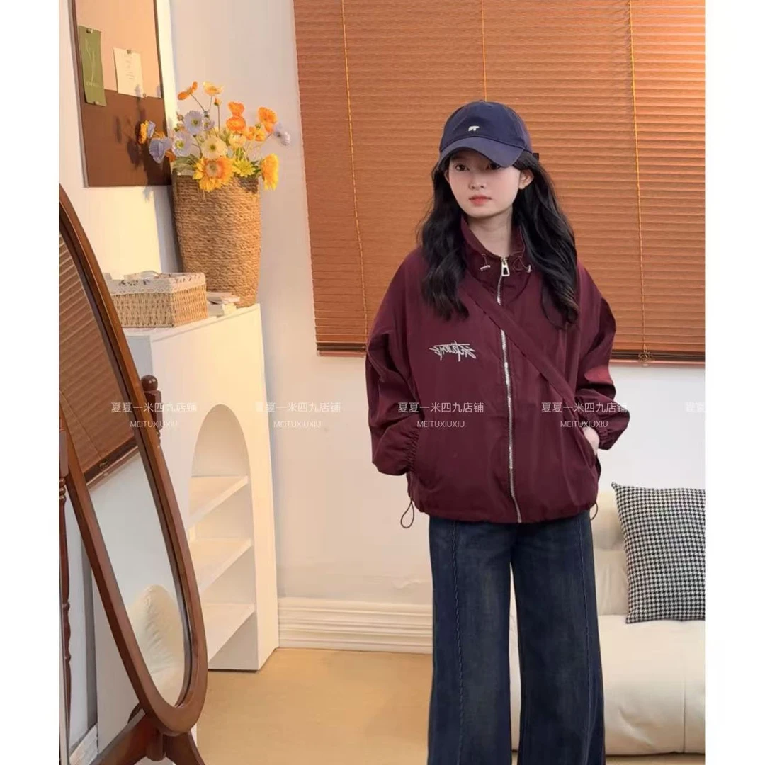秋新款韩系ins复古简约百搭立领夹克冲锋衣配包包闲外套女32