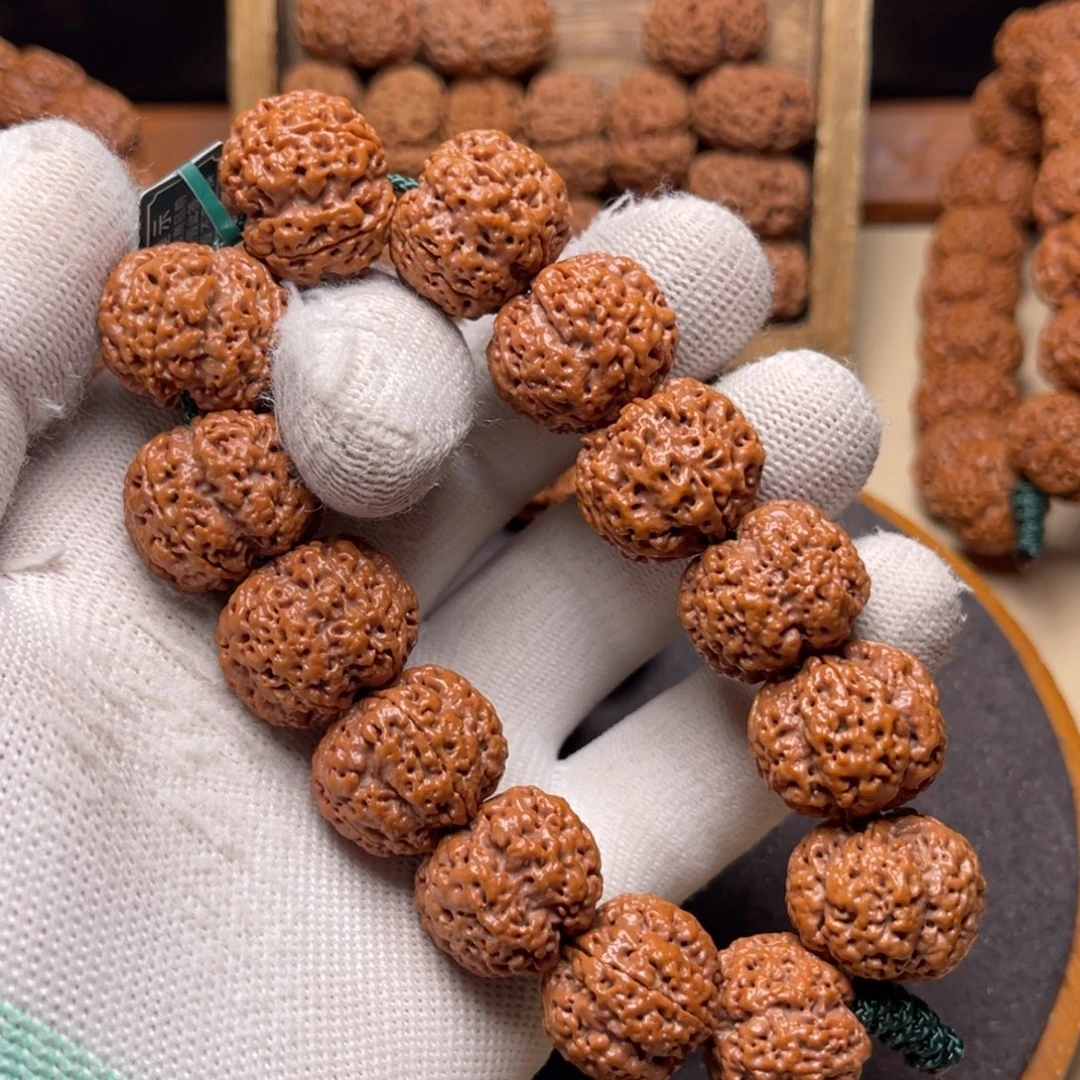 ༺***米金刚菩提手串古龙方墩梅花双龙22尺