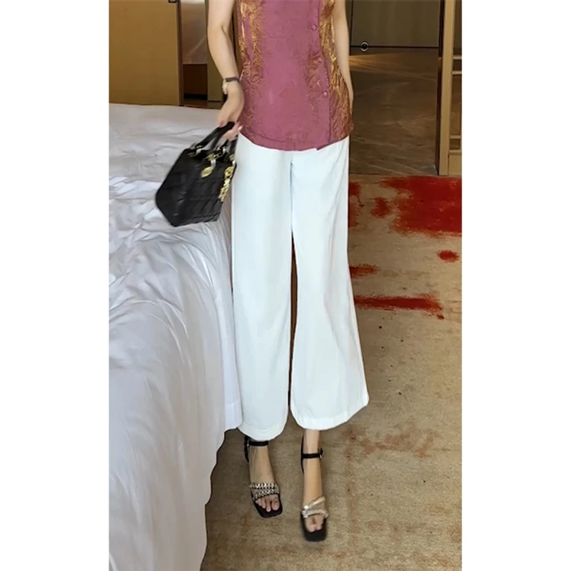 鑫诗妮新款瘦版阔腿裤显瘦2025夏季薄款小众宽松直筒设计感裤子