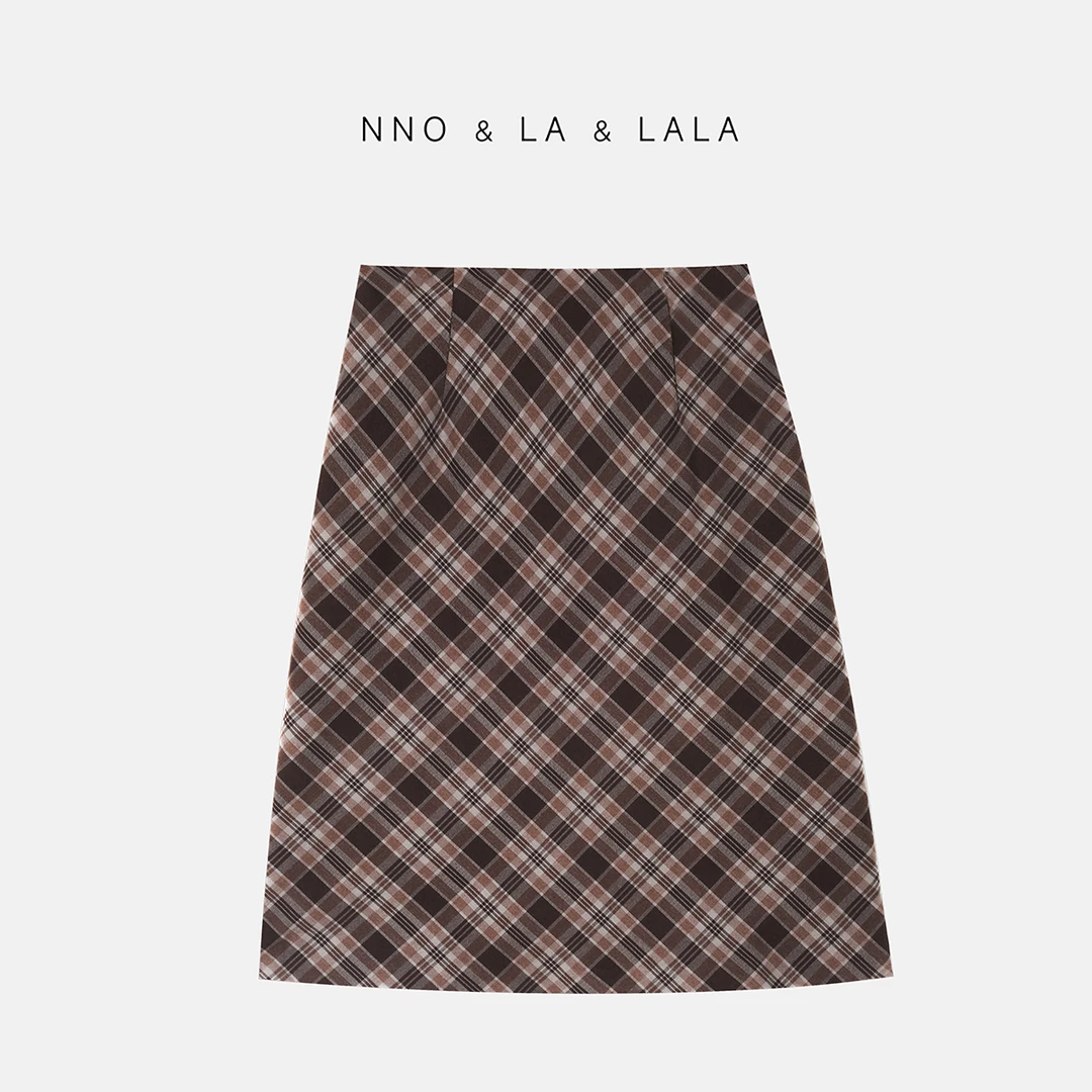 LA 复古 格纹半身裙  26379