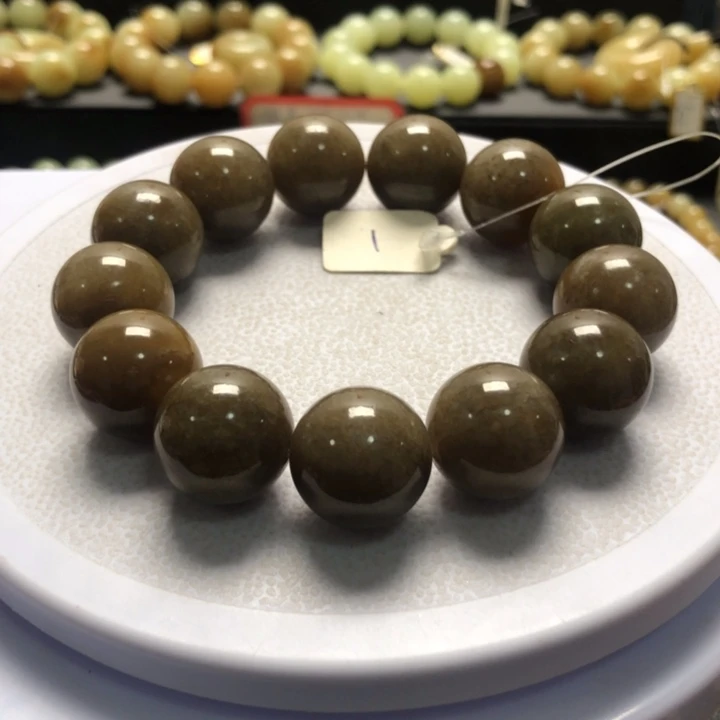 和田玉手串未镶嵌卡18