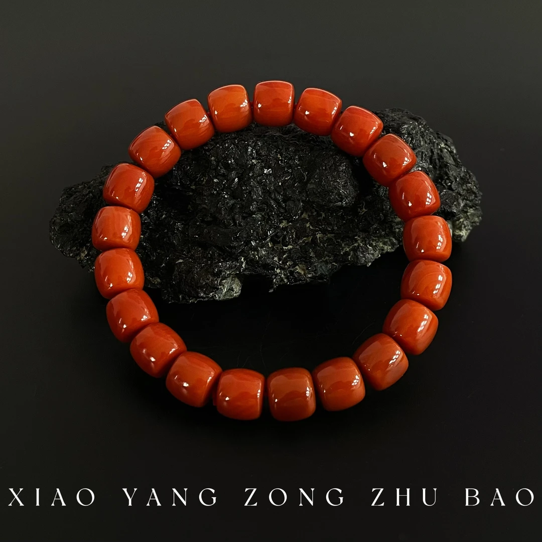 【小杨总珠宝】Y8103 天然宝山柿子红直切手串卡10mm【多样性发其一】