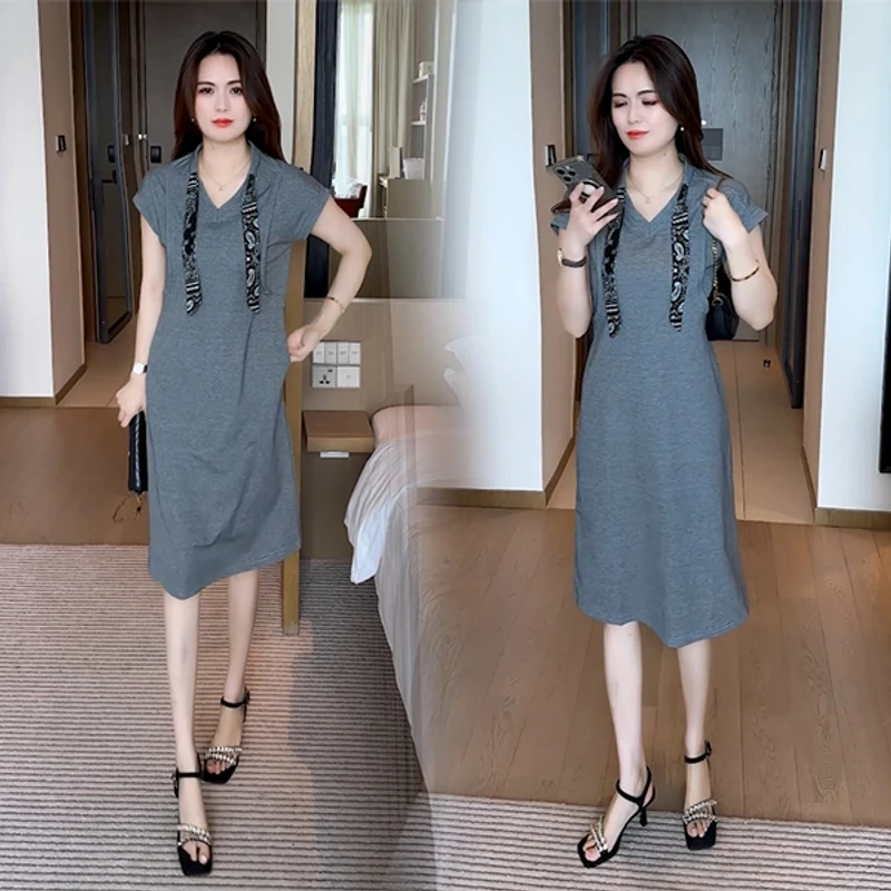 2025夏季新款穿搭气质显瘦时尚休闲韩版减龄轻薄软牛仔连衣裙遮肚