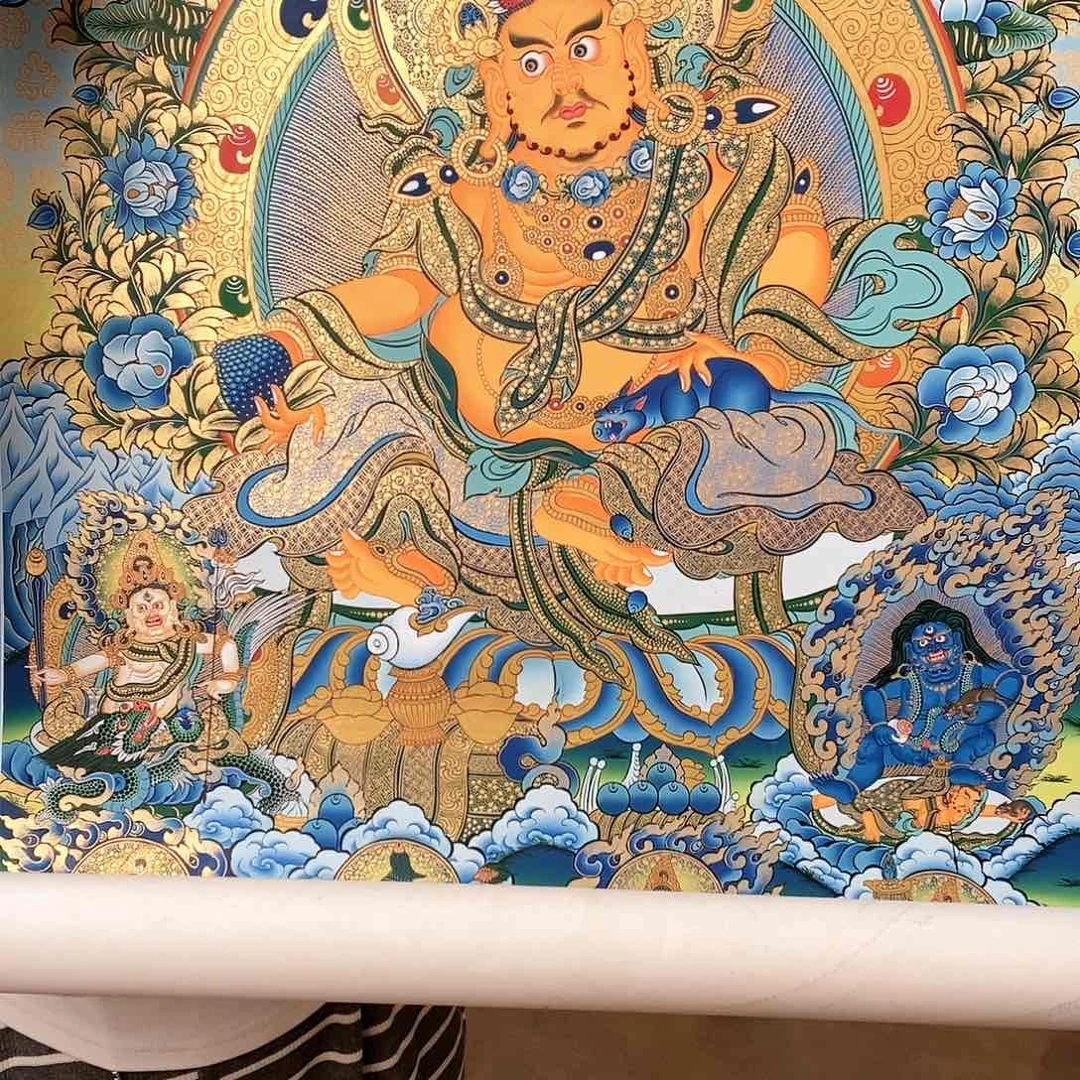 装裱画逆*尼泊尔手绘唐卡画芯