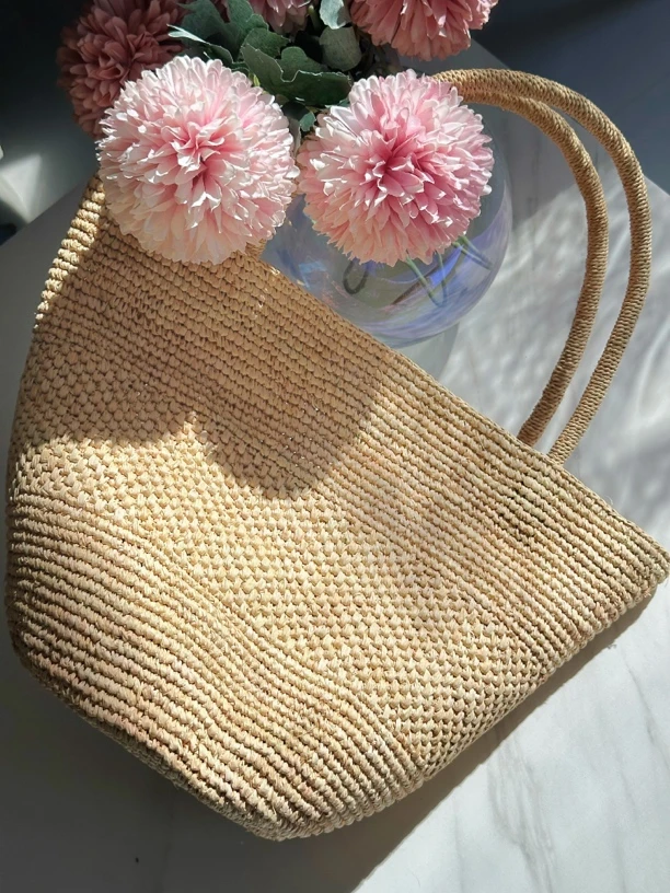 【小满】拉菲草草编包手工编织菜篮子包小个子托特包单肩包手拎包