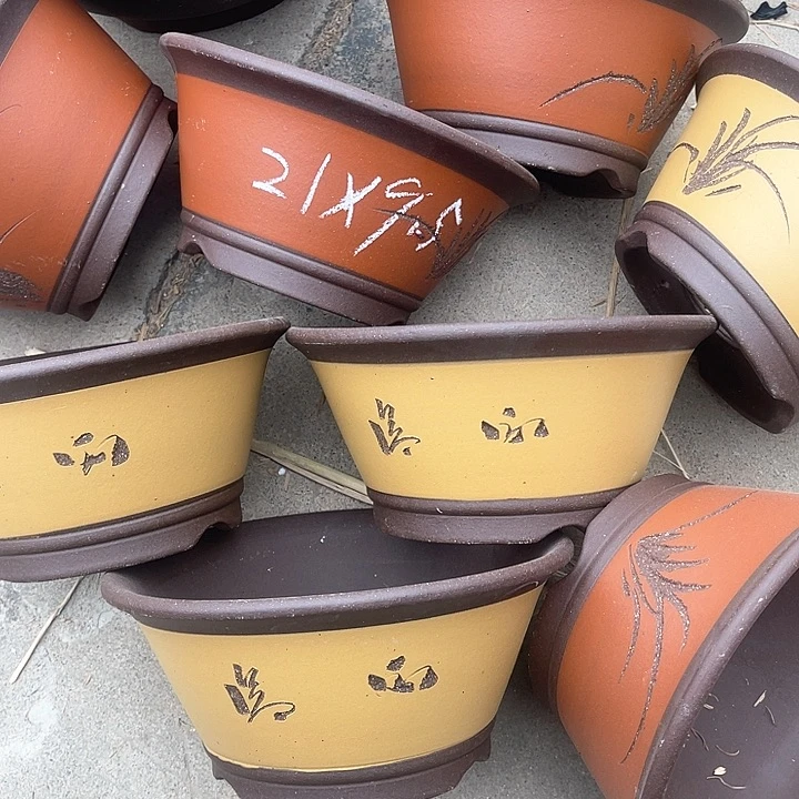 紫砂花盆100-8。21-9.5