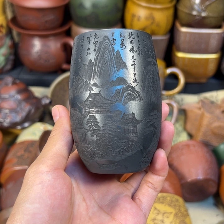 茶杯紫砂宜兴紫砂杯子