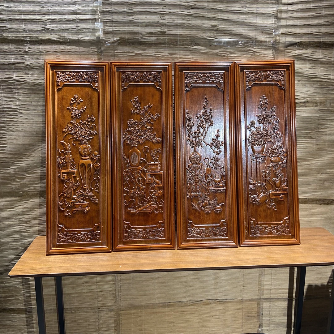 东阳木雕博古花瓶