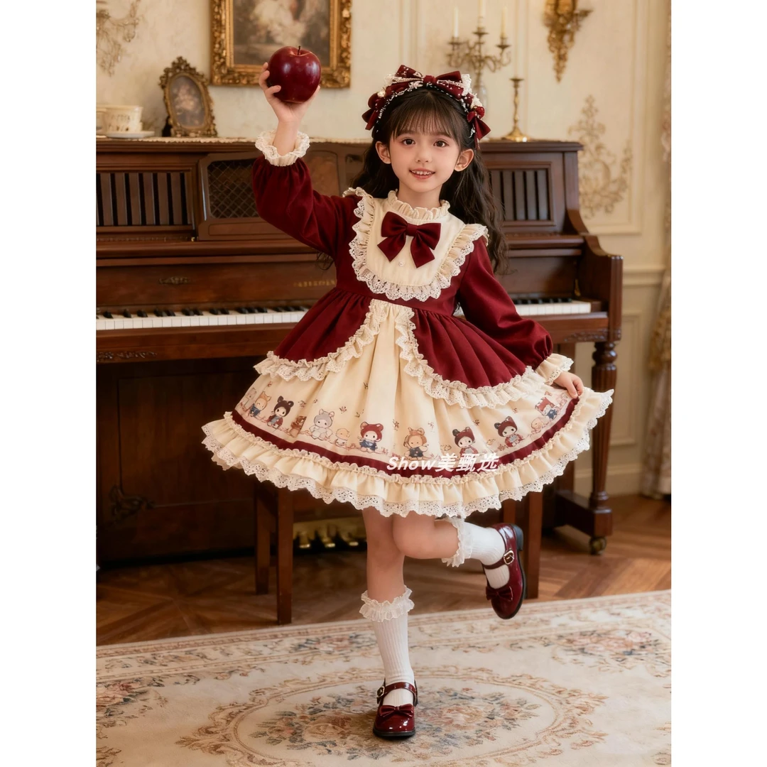 原创女童洛丽塔公主裙25新款儿童生日礼服裙洋气女宝宝连衣裙秋冬