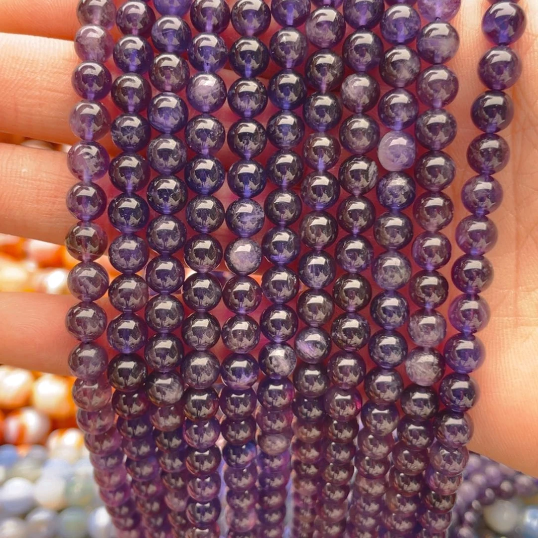 玛瑙/玉髓珠宝半成品未镶嵌紫水晶1条卡6.7