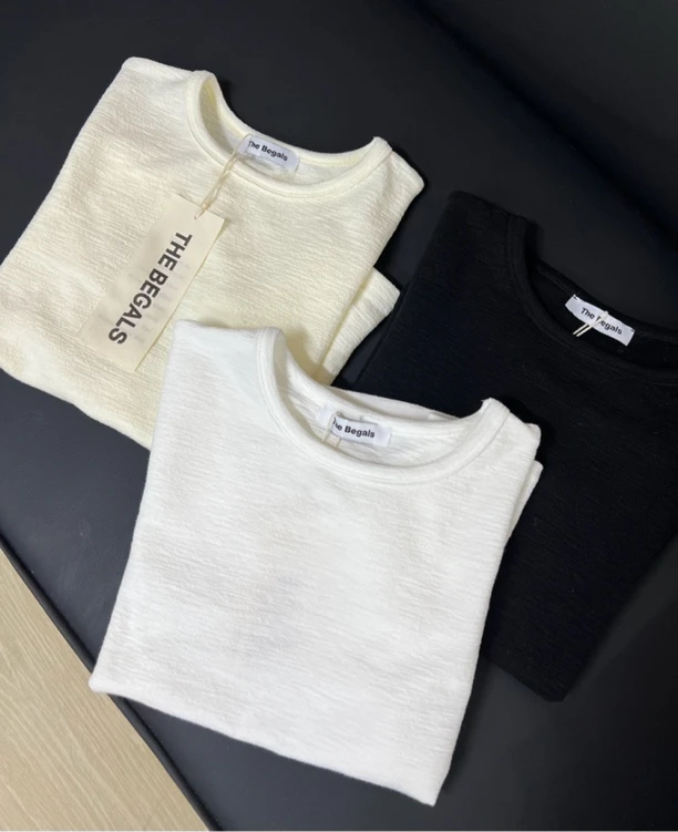 贝果肌理感竹节棉T