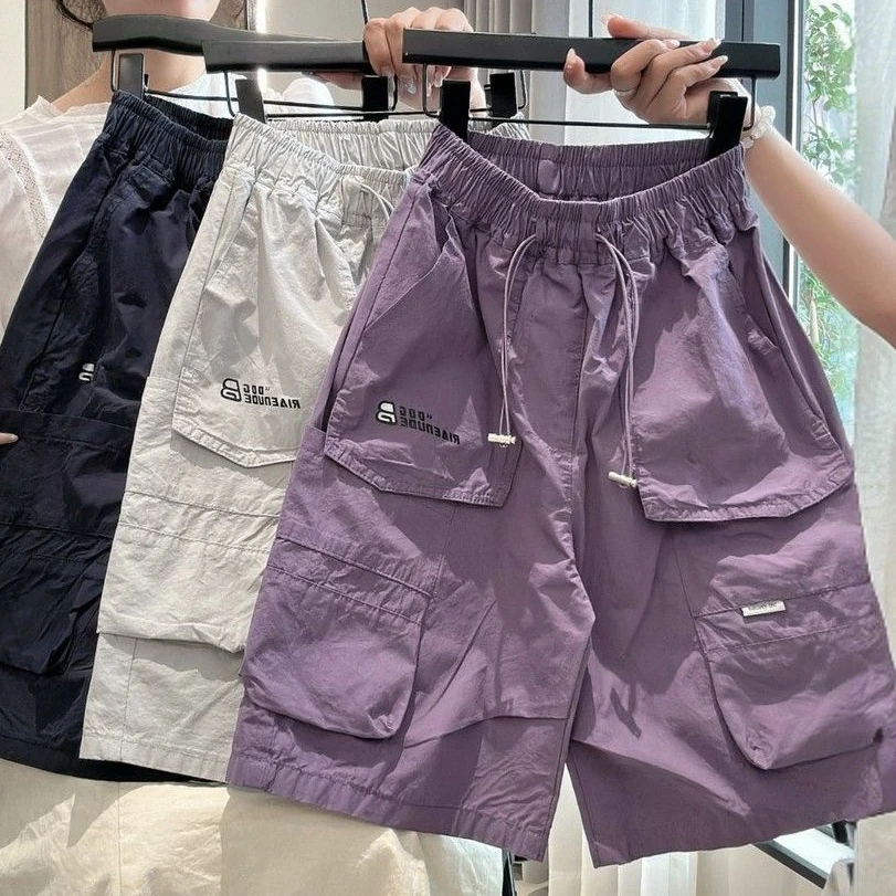 夏季薄款工装休闲短裤中大童宽松洋气百搭潮流